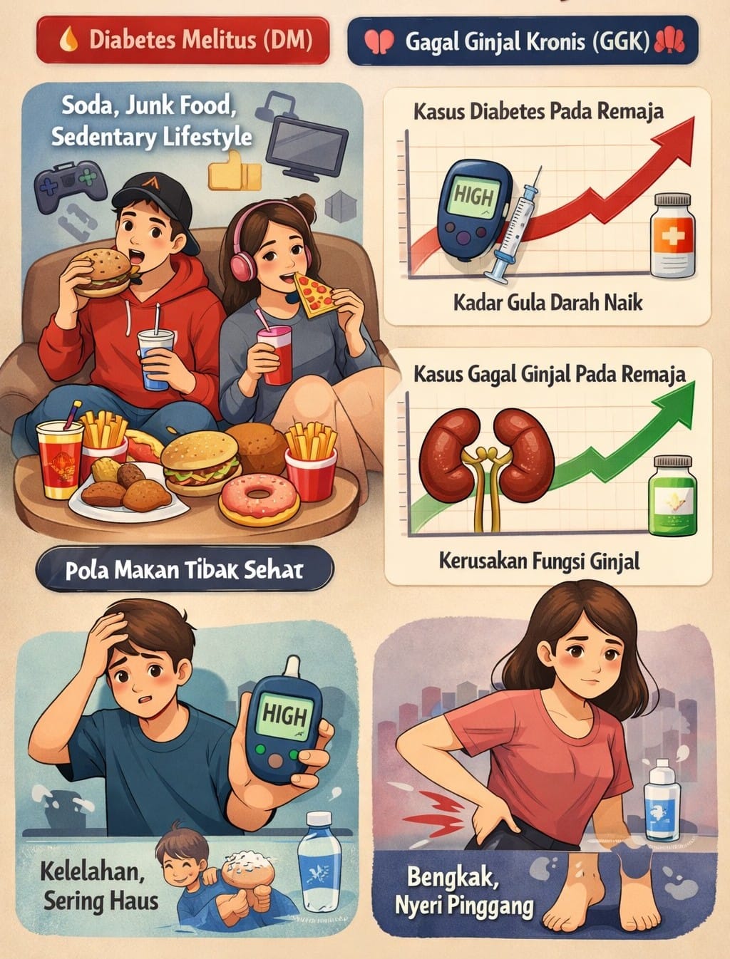 Pola Makan dan Tren Peningkatan Diabetes Mellitus & Gagal Ginjal pada Remaja